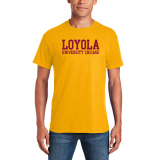 Loyola University Chicago Ramblers Basic Block Short Sleeve T-Shirt - Gold