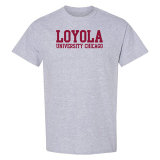 Loyola University Chicago Ramblers Basic Block Short Sleeve T-Shirt - Sport Grey