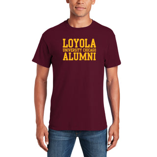 Loyola University Chicago Ramblers Basic Block Alumni Short Sleeve T Shirt - Maroon