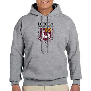 Loyola University Chicago Ramblers Institutional Logo Hoodie - Sport Grey