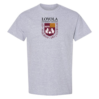 Loyola University Chicago Ramblers Institutional Logo Short Sleeve T Shirt - Sport Grey