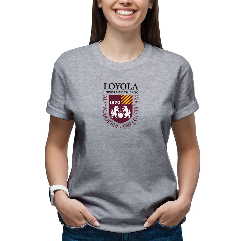 Loyola University Chicago Ramblers Institutional Logo Short Sleeve T Shirt - Sport Grey