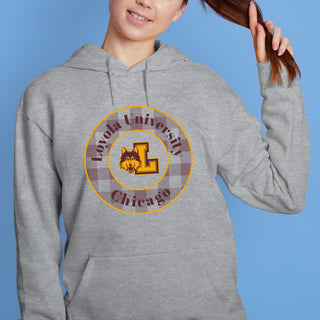 Loyola Chicago Plaid Circle Hoodie - Sport Grey