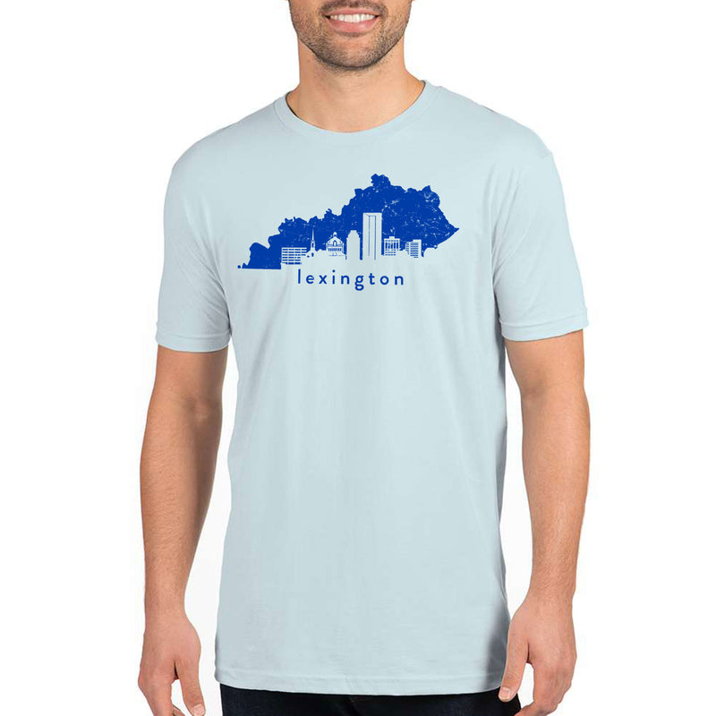 Lexington Kentucky State Skyline NLA Tee - Light Blue