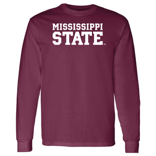 Mississippi State Basic Block Long Sleeve - Maroon