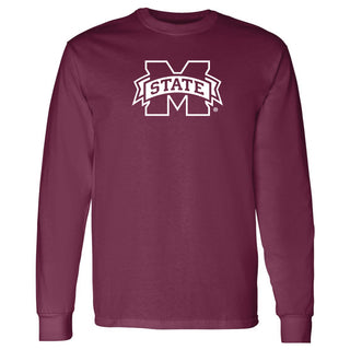 Mississippi State Bulldogs Primary Logo Long Sleeve T-Shirt - Maroon