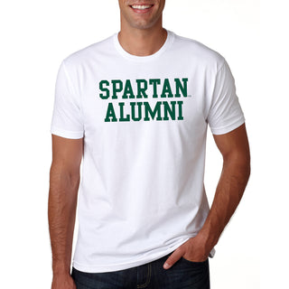 Michigan State University Spartans Basic Block Alumni Next Level Short Sleeve T Shirt - White