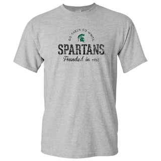 Michigan State University Spartans Established Arch Short Sleeve T Shirt - Sport Grey