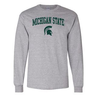 Michigan State Arched Champion Long Sleeve - Light Steel