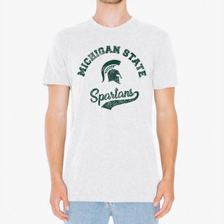 Michigan State Spartans Retro Script T-Shirt - Heather White