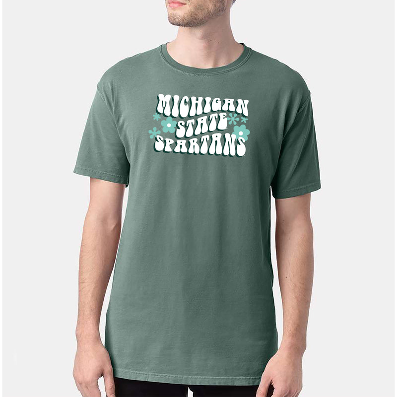 MSU Groove On CW Garment-Dyed T-Shirt - Cypress Green