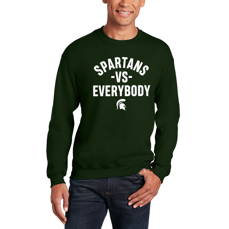 Michigan State Spartans Vs Everybody Crewneck Sweatshirt - Forest