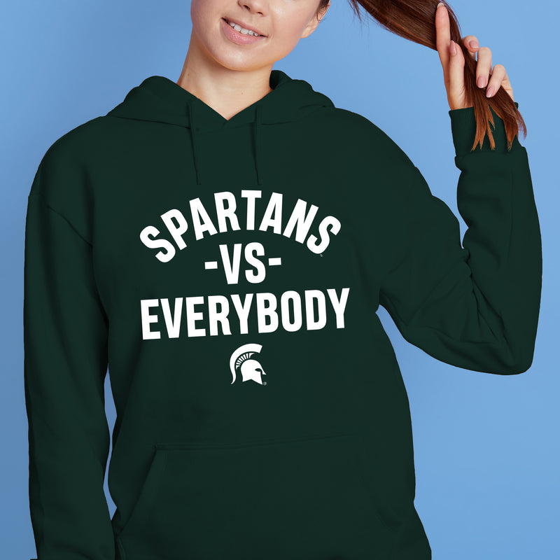 Michigan State Spartans Vs Everybody Hoodie - Forest