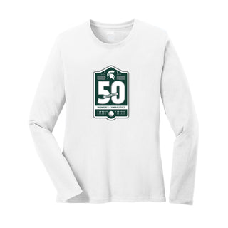 MSU Women's Gymnastics 50th Anniversary Womens Long Sleeve - White