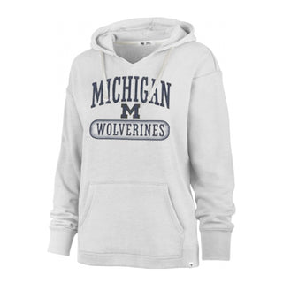 47 Brand Michigan Wolverines Wilder Kennedy Womens Hoodie - White Wash