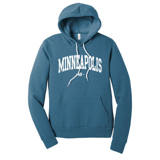 Minneapolis Mega Arch Sponge Fleece Hoodie - Heather Deep Teal