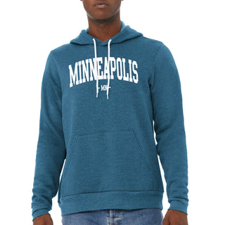 Minneapolis Mega Arch Sponge Fleece Hoodie - Heather Deep Teal