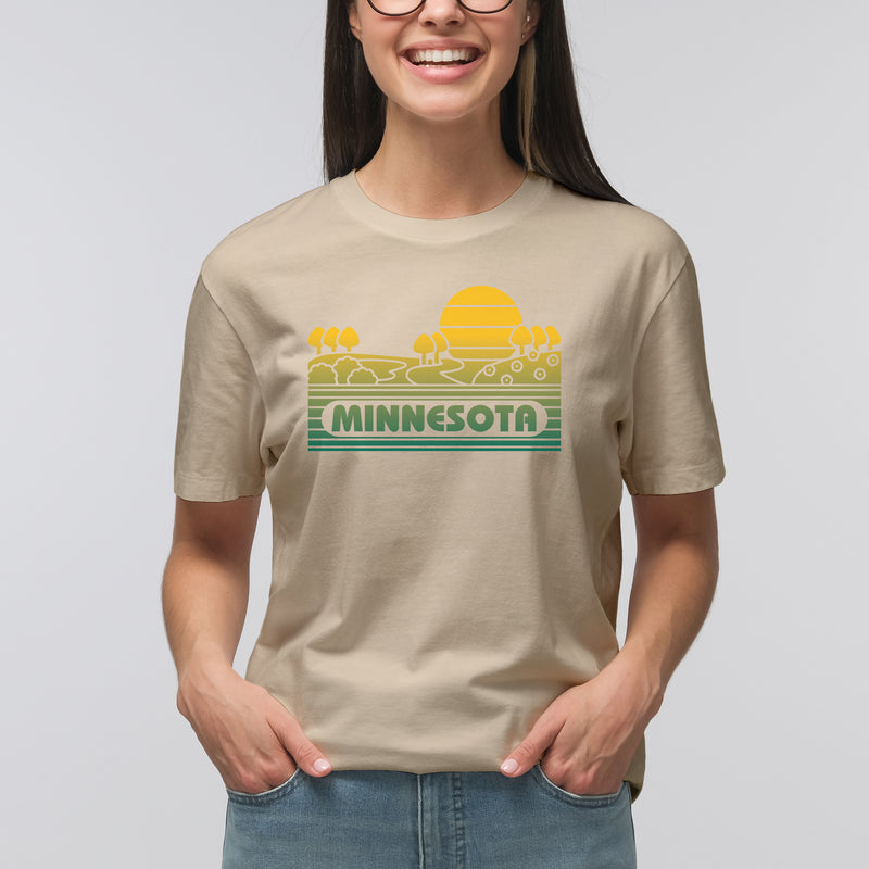 Minnesota Groovy Sunset NLA Premium T-Shirt - Natural