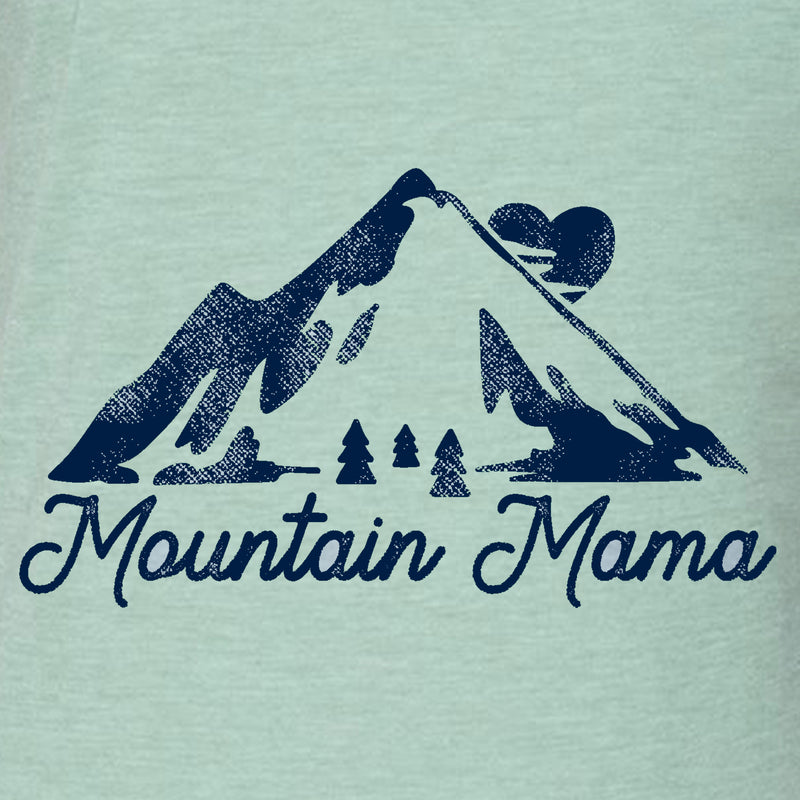 Mountain Mama Women’s Flowy Crop Tee - Dusty Blue