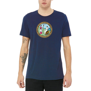 North Carolina State Seal Canvas Tee - Navy Triblend