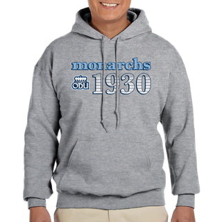 Old Dominion University Monarchs Throwback Year Stripe Heavy Blend Hoodie - Sport Grey