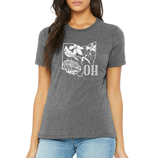 Ohio Nature Women's Relaxed Fit CVC T-Shirt - Deep Heather