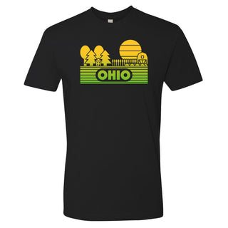 Ohio Groovy Sunset Premium Cotton T-Shirt - Black