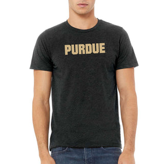 Purdue Basic Block Triblend T-Shirt - Charcoal Black