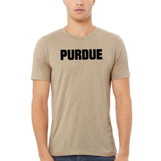 Purdue Basic Block Triblend T-Shirt - Tan