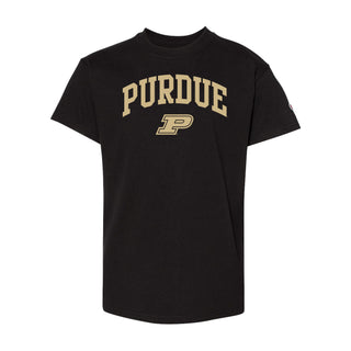 Purdue Arch Logo Champion Youth T-Shirt - Black