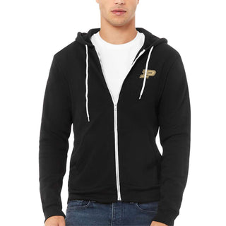 Purdue Primary Logo LC EMB Sponge Fleece Zip Hoodie - Black