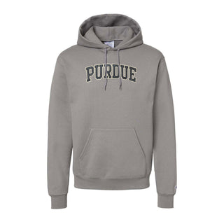 Purdue Arch Applique Champion Powerblend Hoodie - Stone Grey