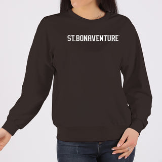 St. Bonaventure Bonnies Basic Block Crewneck Sweatshirt - Dark Chocolate