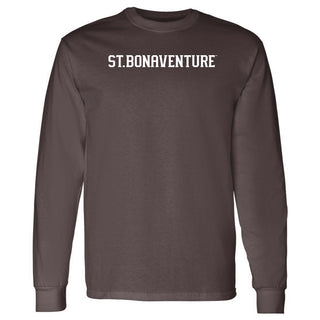 St. Bonaventure Bonnies Basic Block Long Sleeve T Shirt - Dark Chocolate