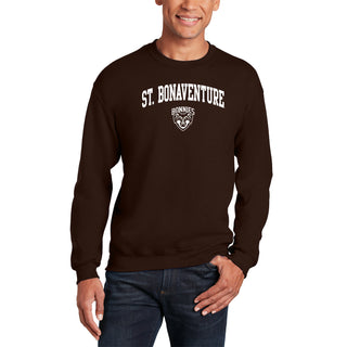 St. Bonaventure Bonnies Arch Logo Crewneck Sweatshirt - Dark Chocolate