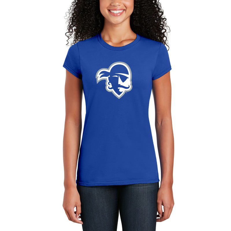 Seton Hall University Pirates Primary Logo Womens Short Sleeve T Shirt - Royal