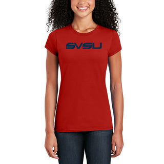 Saginaw Valley State SVSU Cardinals Basic Block Womens T Shirt - Red