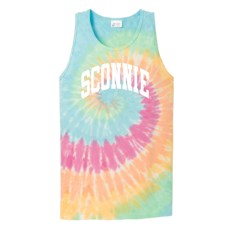 Sconnie Arch Pastel Tie Dye Tank Top - Pastel Rainbow