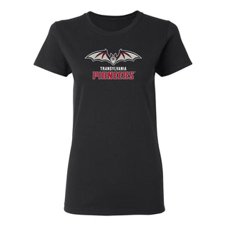 Transylvania University Pioneers Primary Logo Womens Short Sleeve T Shirt - Black