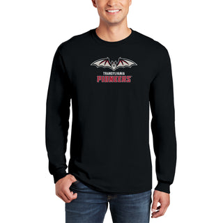 Transylvania University Pioneers Primary Logo Long Sleeve T Shirt - Black