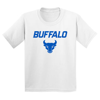 University at Buffalo Bulls Primary Logo Youth Short Sleeve T Shirt - White