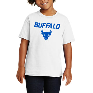 University at Buffalo Bulls Primary Logo Youth Short Sleeve T Shirt - White