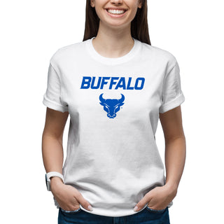 University at Buffalo Bulls Primary Logo Short Sleeve T Shirt - White