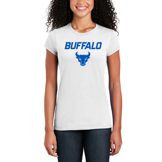 University at Buffalo Primary Logo Women's Short Sleeve T Shirt - White