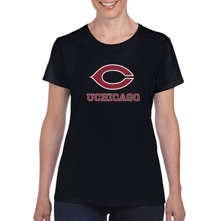 UChicago Primary Logo 2-Color Women's T-Shirt - Black