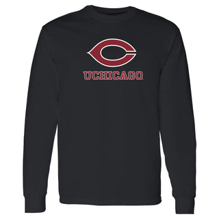 UChicago Primary Logo 2-Color Long Sleeve - Black