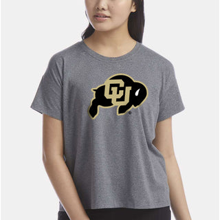 Colorado Primary Logo Champion Women's Soft Touch T-Shirt - Ebony Heather