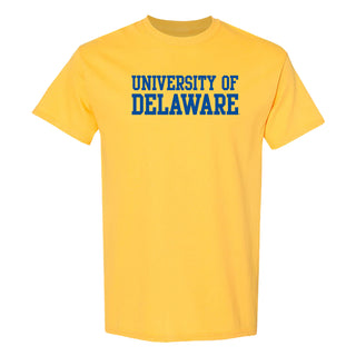 Delaware Blue Hens Basic Block T Shirt - Daisy