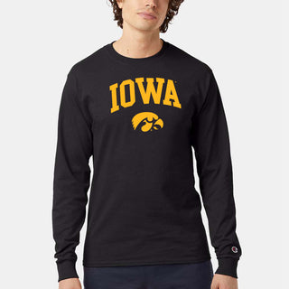 Iowa Arch Logo Champion Long Sleeve - Black