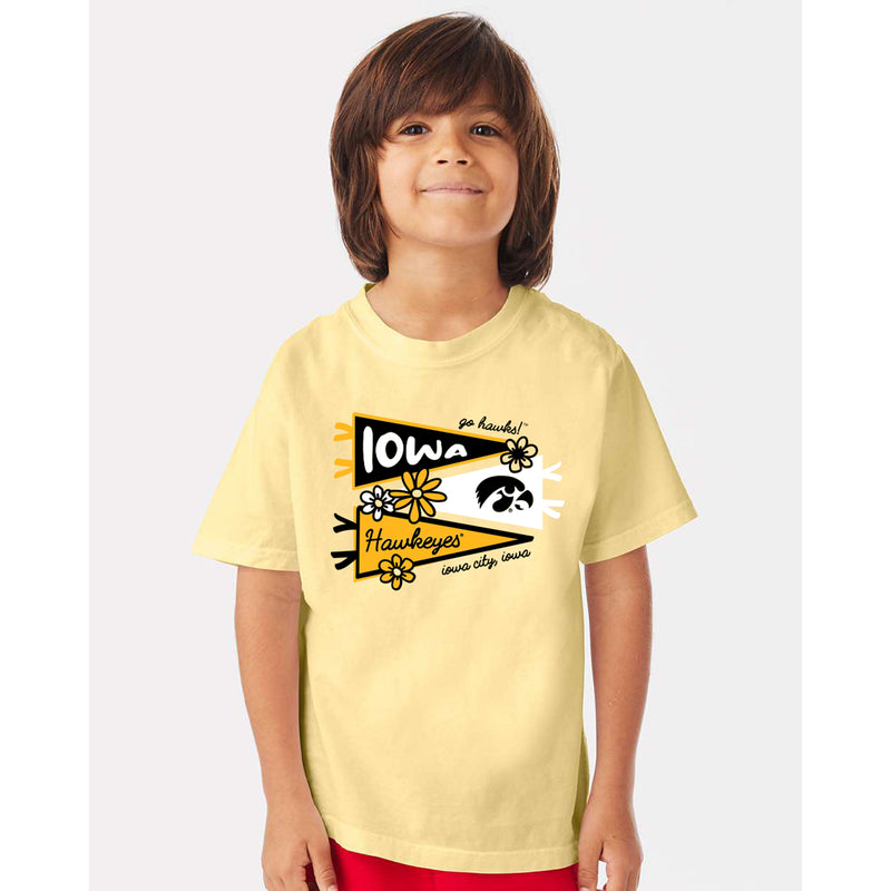 Iowa Cute Pennant CW Youth T-Shirt - Summer Squash